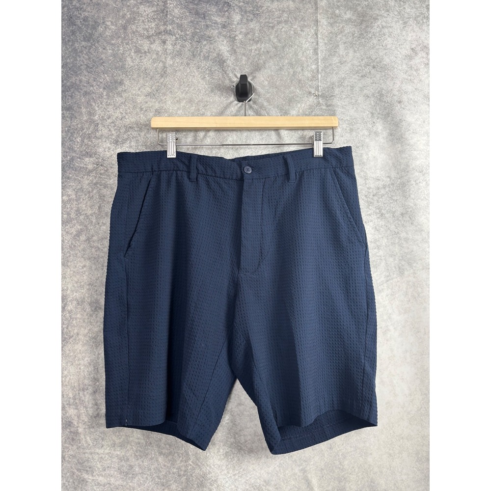 FootJoy‎ Men's Athletic Golf Textured Performance Flat Front Blue Shorts Size 36